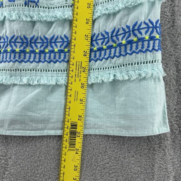 Vineyard Vines Dress Women 0 Crystal Blue Embroidered Shift Boat Neck Short New - Picture 11 of 13